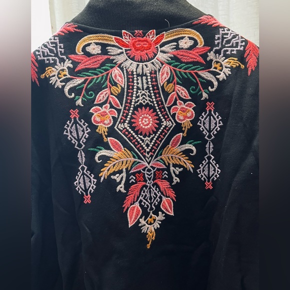 A K zip up black embroidered jacket - Picture 8 of 11